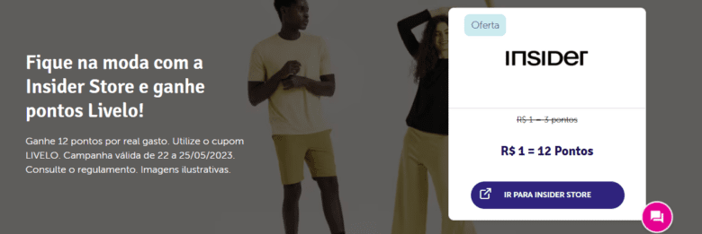 Consiga Pontos Livelo A Cada R Em Compras Na Insider Imperio Das