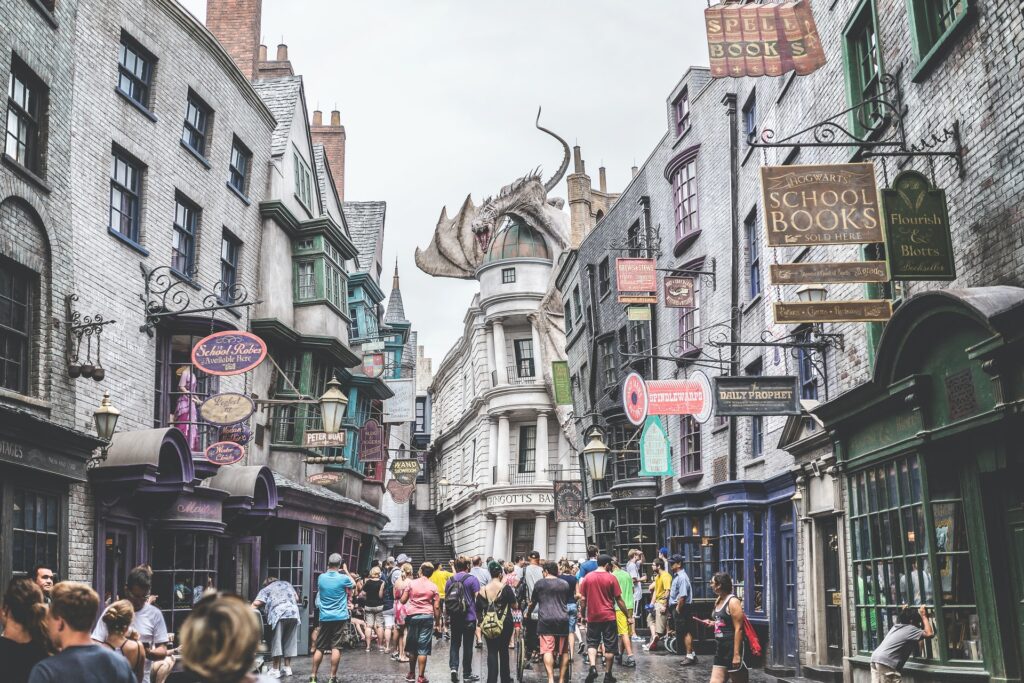 No Universal Studios os visitantes entram no mundo de Harry Potter