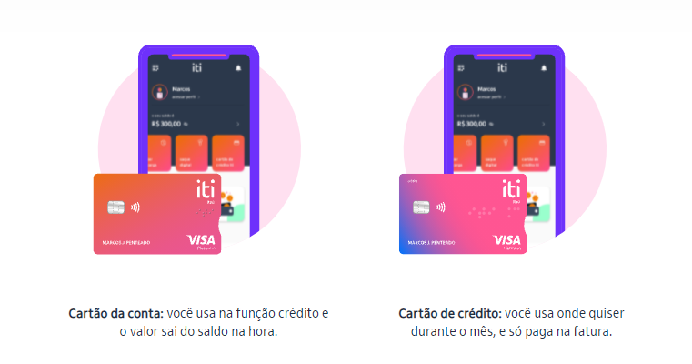 A plataforma oferece um cartão pré-pago e um cartão de crédito