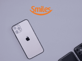 iphone branco com a logo Smiles