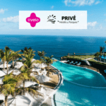 Hotel com vista paradisíaca com a logo Livelo e Privé Hoteis