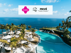 Hotel com vista paradisíaca com a logo Livelo e Privé Hoteis