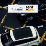 carros estacionados com logo TudoAzul RentCars
