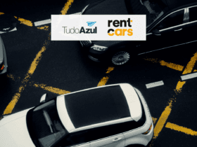carros estacionados com logo TudoAzul RentCars