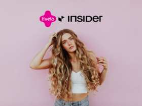 mulher branca loira modelando com logo livelo e Insider