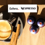 Café expresso com cápsulas e logo Esfera e Nespresso 5 pontos Esfera