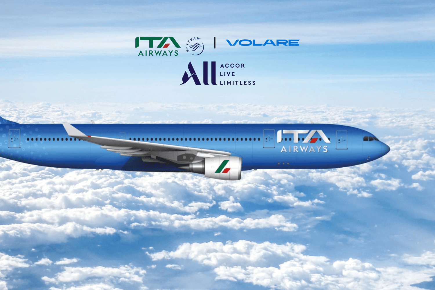 avião do ITA Airways com logo Volare e ALL