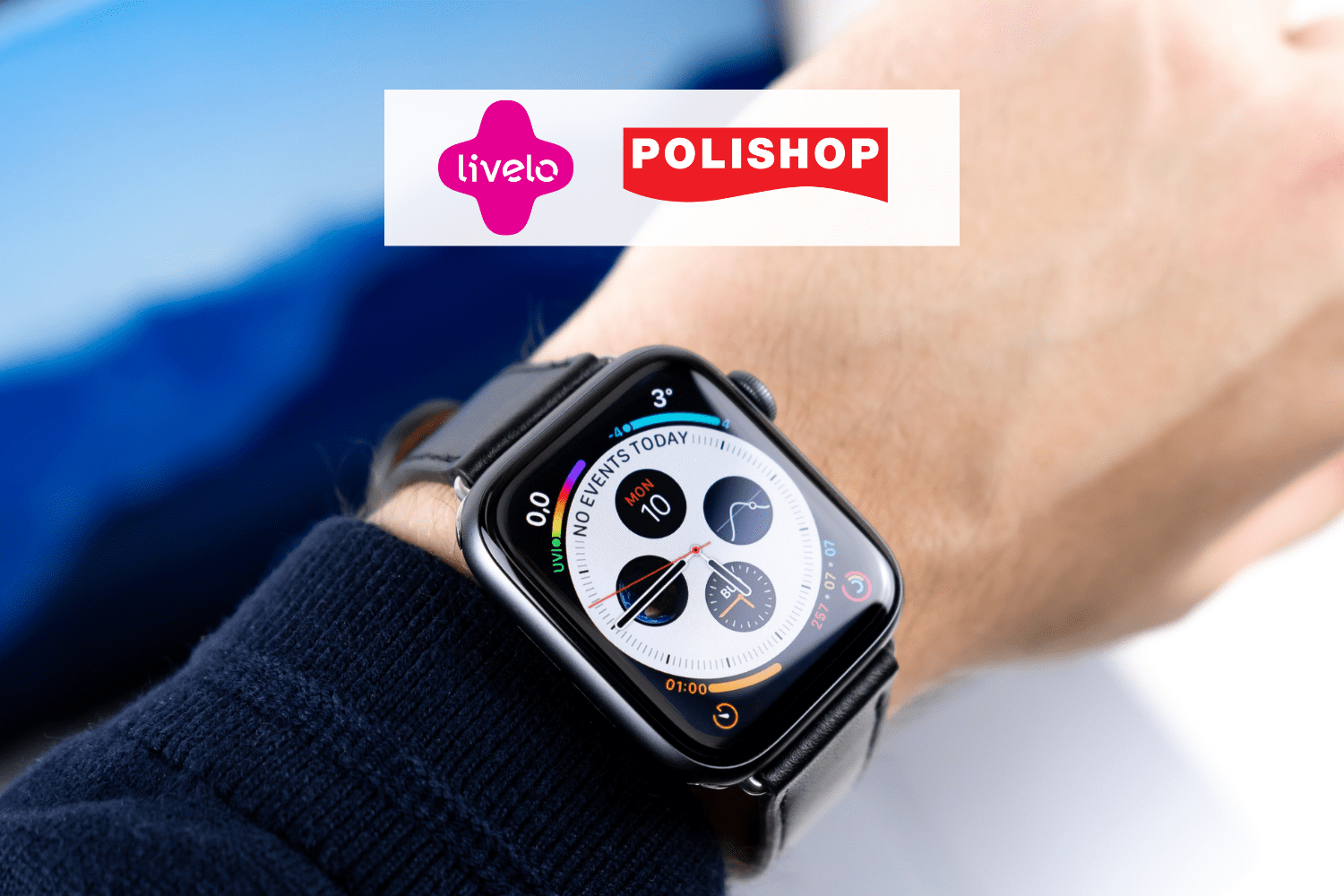 smartwatch com logo Livelo e polishop Até 10 pontos Livelo