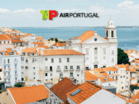 imagem de Lisboa com logo da Tap Air Portugal Stopover