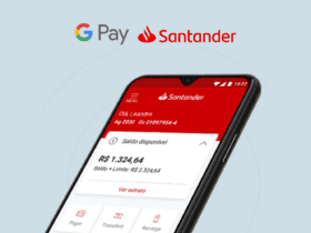 aplicativo do Santander com logo Google Pay e Santander
