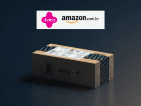 caixa de compras da Amazon com logo Livelo e Amazon 6 pontos Livelo