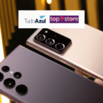 smartphones preto e rosé com logo TudoAzul e TopStore 8 pontos TudoAzul
