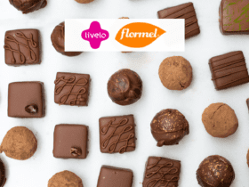 chocolates sobre a mesa com logo Livelo e Flormel 13 pontos Livelo