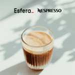 xícara de café com logo Esfera e Nespresso 18 pontos Esfera