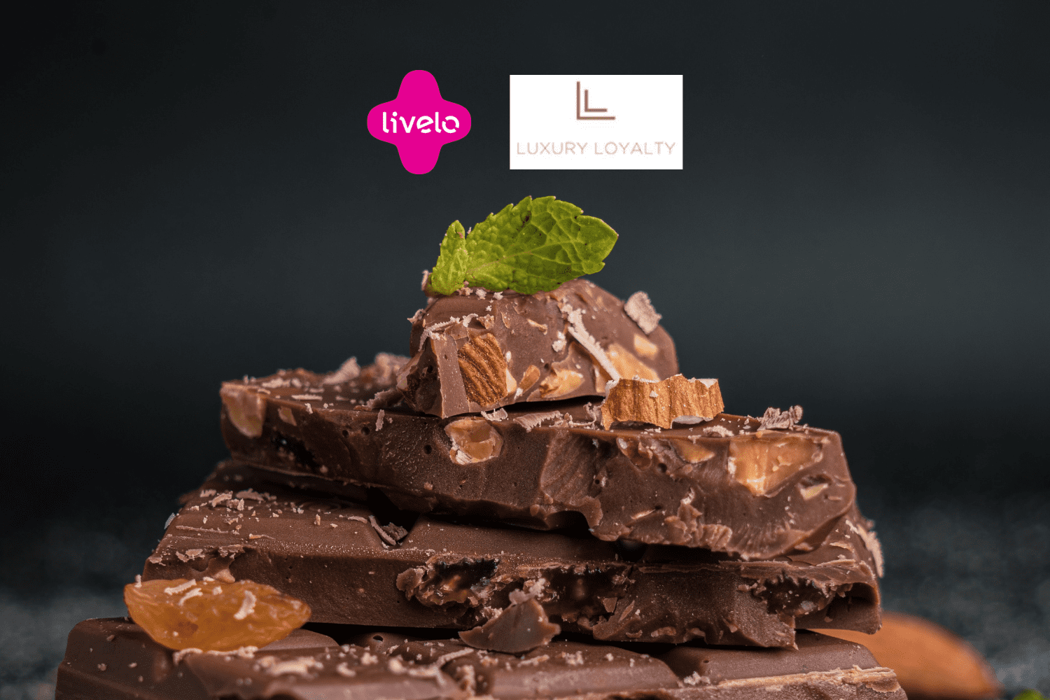 chocolate com logo Livelo e Luxury Loyalty 14 pontos Livelo