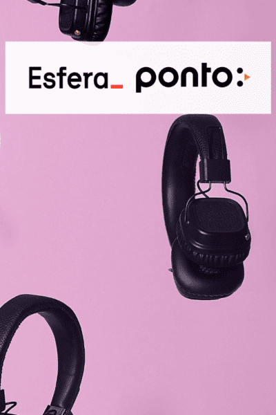 headphones com logo Esfera e Ponto 9 pontos Esfera