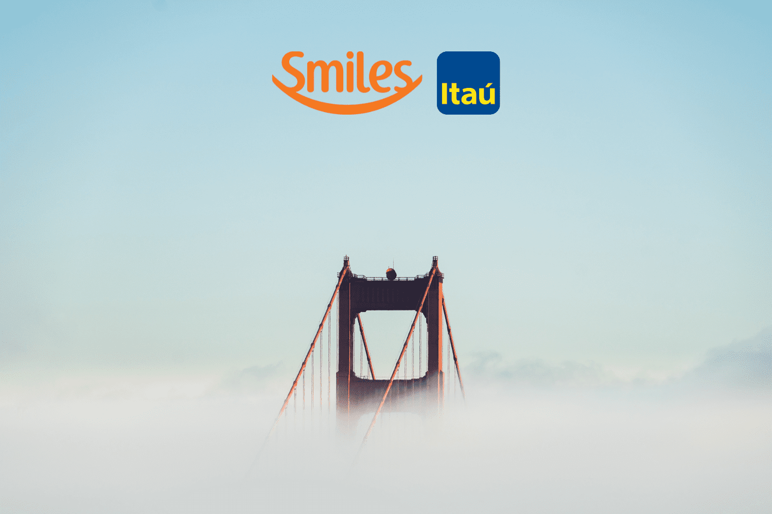 ponte do golden gate com logo Smiles e Itaú bônus Smiles