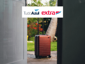 mala de viagem com logo TudoAzul com Extra Pontos TudoAzul
