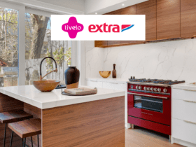 cozinha de uma casa com logo Livelo e extra 5 pontos Livelo