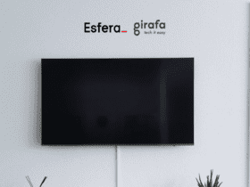 smart Tv com logo Esfera e Girafa 10 pontos Esfera
