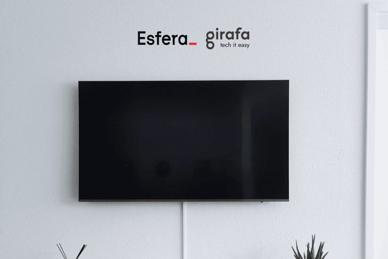 smart Tv com logo Esfera e Girafa 10 pontos Esfera