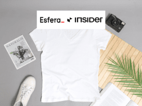 roupa branca com logo Esfera e Insider 8 pontos Esfera
