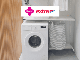 Máquina de lavar com logo Livelo e Extra 10 pontos Livelo