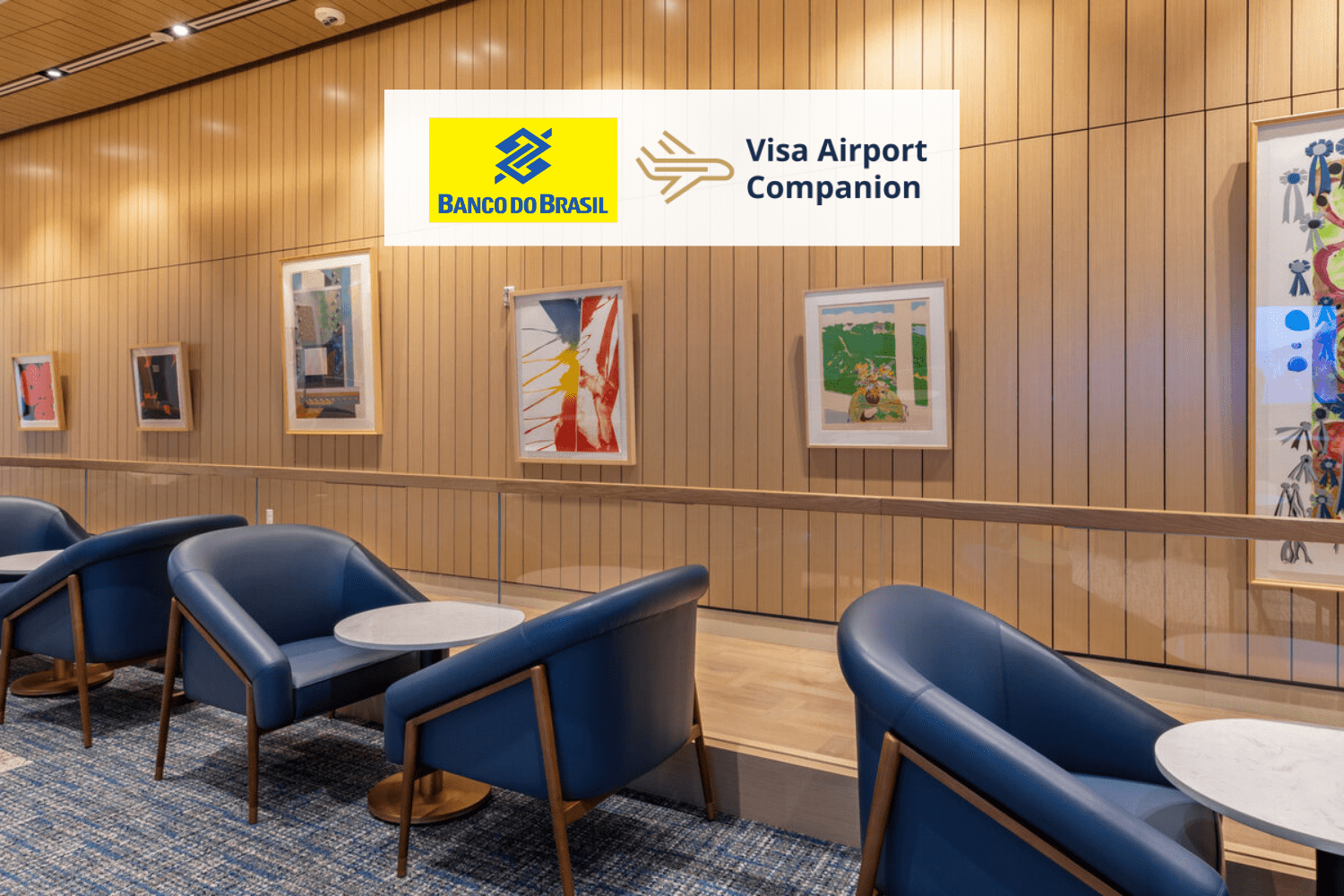 sala vip com logo Banco do Brasil e Visa Airport Companion