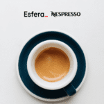 xícara de café expresso com logo Esfera e Nespresso 7 pontos Esfera