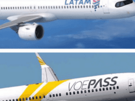 avião da Latam com avião da Voepass