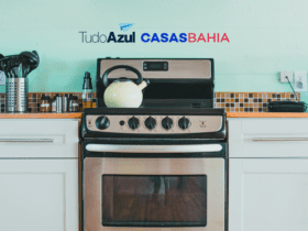 fogão de cozinha com logo TudoAzul e Casas bahia 16 pontos TudoAzul
