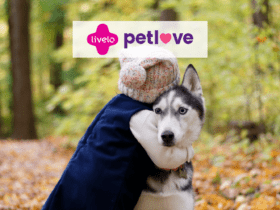 criança abraçando um cachorro com logo Livelo e Petlove Saúde 25 pontos Livelo