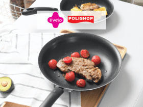 panela com carne e tomate e logo Livelo e Polishop 8 pontos Livelo