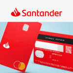 cartão santander vermelho com logo da empresa
