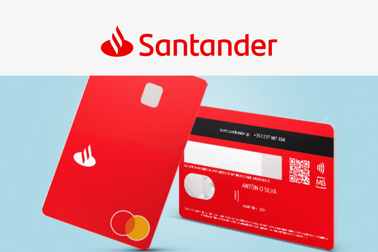 cartão santander vermelho com logo da empresa