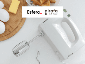 batedeira de comida branca com logo Esfera e Girafa Tech It Easy 10 pontos Esfera