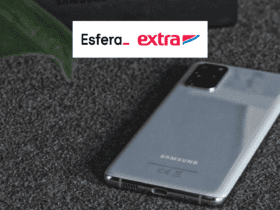 celular samsung com logo Esfera Extra 10 pontos Esfera