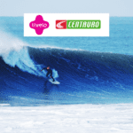 surfista em uma onda com logo Livelo e Centauro 8 pontos Livelo