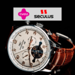 relógio em um fundo preto com logo Livelo e Seculus 17 pontos Livelo