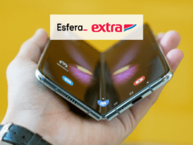 celular samsung com logo Esfera e Extra 10 pontos Esfera