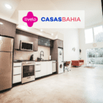 cozinha com muitos móveis e logo Livelo e Casas Bahia 6 pontos Livelo