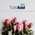 flores rosas com logo TudoAzul pontos TudoAzul