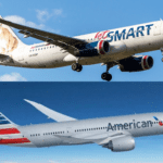 aviões da American Airlines e JetSMART