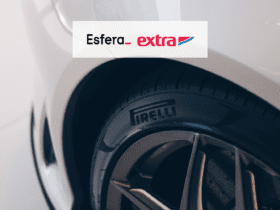 carro com pneu pirelli com logo Esfera e Extra 10 pontos Esfera
