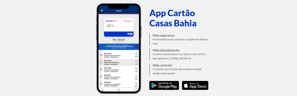 aplicativo cartão Casas Bahia