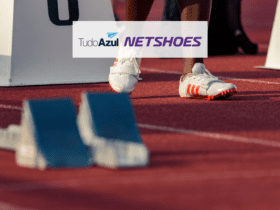 pista de corrida com logo TudoAzul e Netshoes 12 pontos TudoAzul