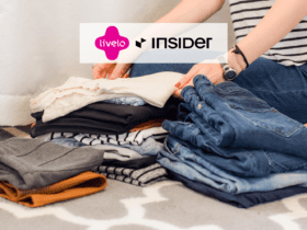roupas dobradas com logo Livelo e Insider 14 pontos Livelo