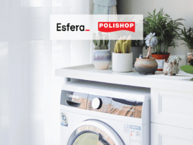 máquina de lavar com logo Esfera e Polishop 6 pontos esfera