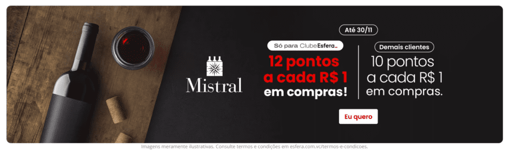 até 12 pontos Esfera com a Mistral