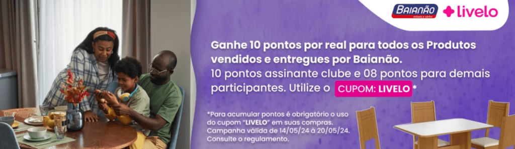 até 10 pontos Livelo com o Baianão